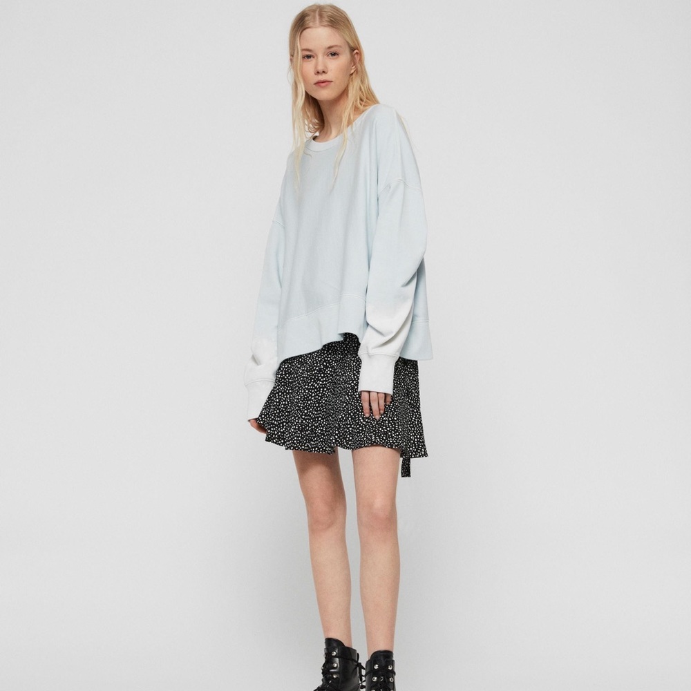 NWT - ALL SAINTS PIRO' Bleach Indigo Blue Sweatshirt SIZE Small